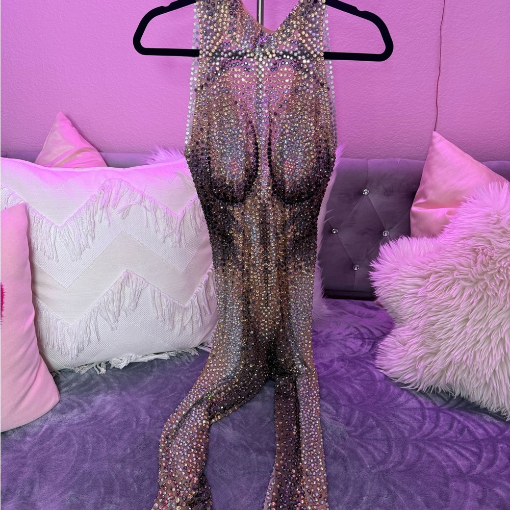 Sparkling Multicolor Rhinestone Bodysuit